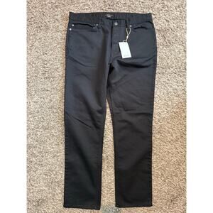 NWT Quince Black Pants Men Size 34x30 Cotton Stretch Straight Leg Business